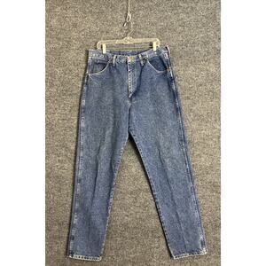 Vintage Wrangler Mens Jeans Size 36 Blue Medium Wash Cowboy Rodeo Made In USA